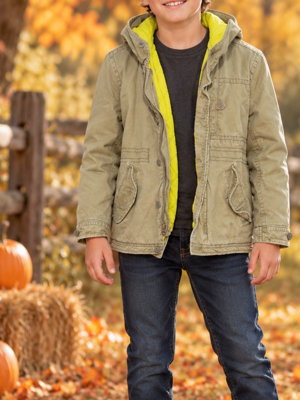 Gap Kids- Olive Hooded Parka Jacket Size Medium 10/12